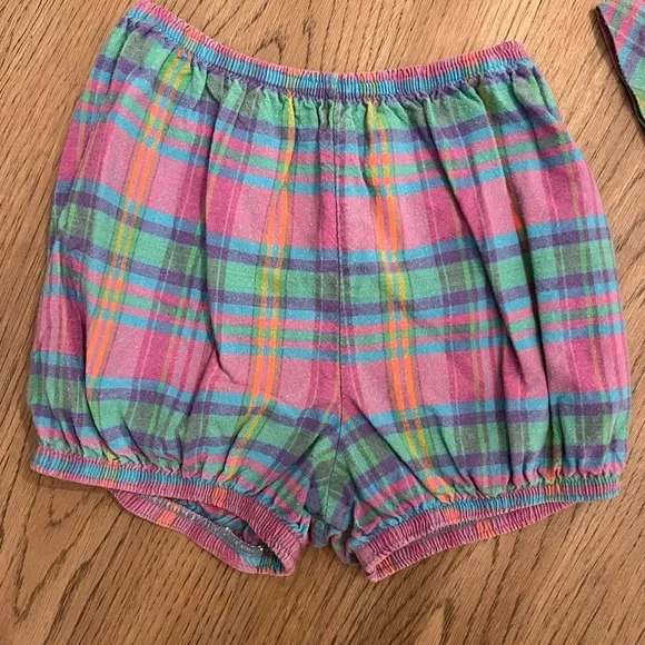 Vintage Hanna Andersson: Plaid Cotton Dress & Bloomers Set: Size 80cm 18-24m - Picture 6 of 11